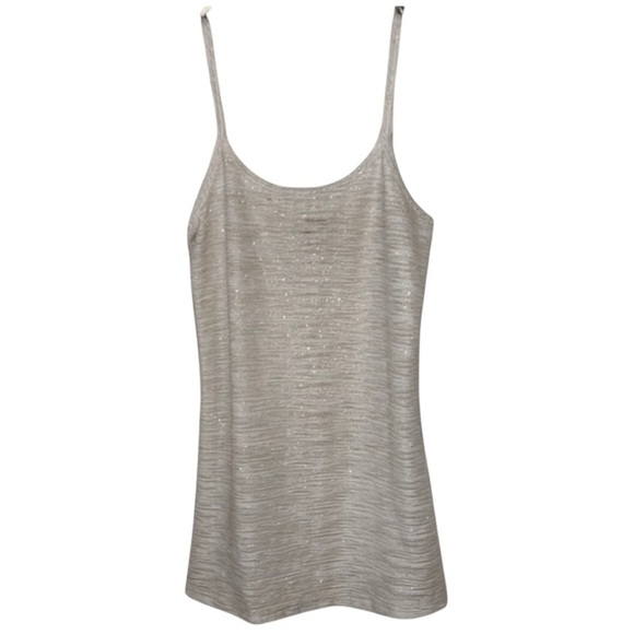 🌹NWOT:BKE SPARKLING GOLD/WHITE TANK TOP - Picture 1 of 7